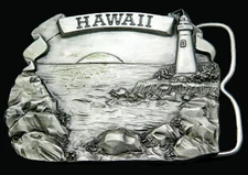 Hawaii Lighthouse Bergamot Brass Works Vintage Belt Buckle