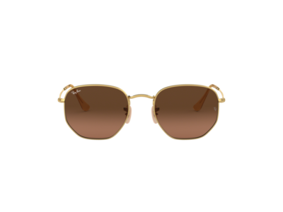 Sunglasses Ray-Ban RB3548N Hexagonal Flat Lenses Brown Gold  display picture 1