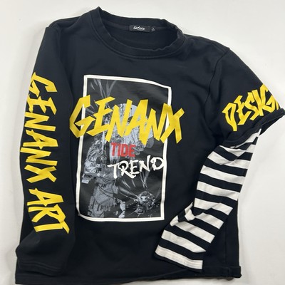 Genanx Art Tide Trend Hybrid Sweatshirt Long Sleeve Shirt Men s Medium Abstract