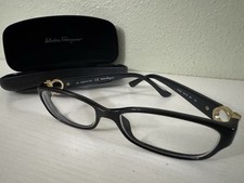 Salvatore Ferragamo SF2630 Black Gold Gancini Eyeglass Frames 53mm w/ Case Italy