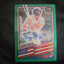 2026 Prizm USA Stars & Stripes TAGUE DAVIS Green Auto Rookie NCAA HR Leader!