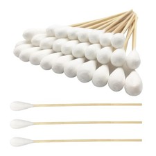 6 Inch Long Cotton Swabs Large Size 100pcs for Pets, Gun Cleaning or Makeup