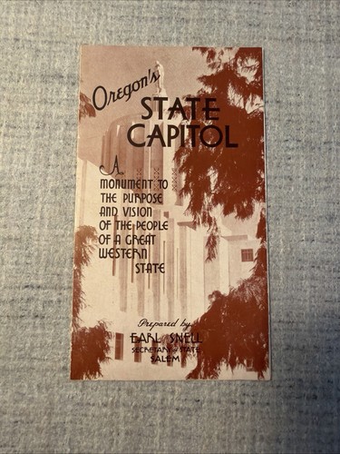 Vintage Oregon state capitol brochure