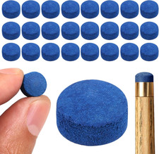 25 Pack 13Mm Pool Cue Tips - Premium Hard Leather Replacement Kit for Pool