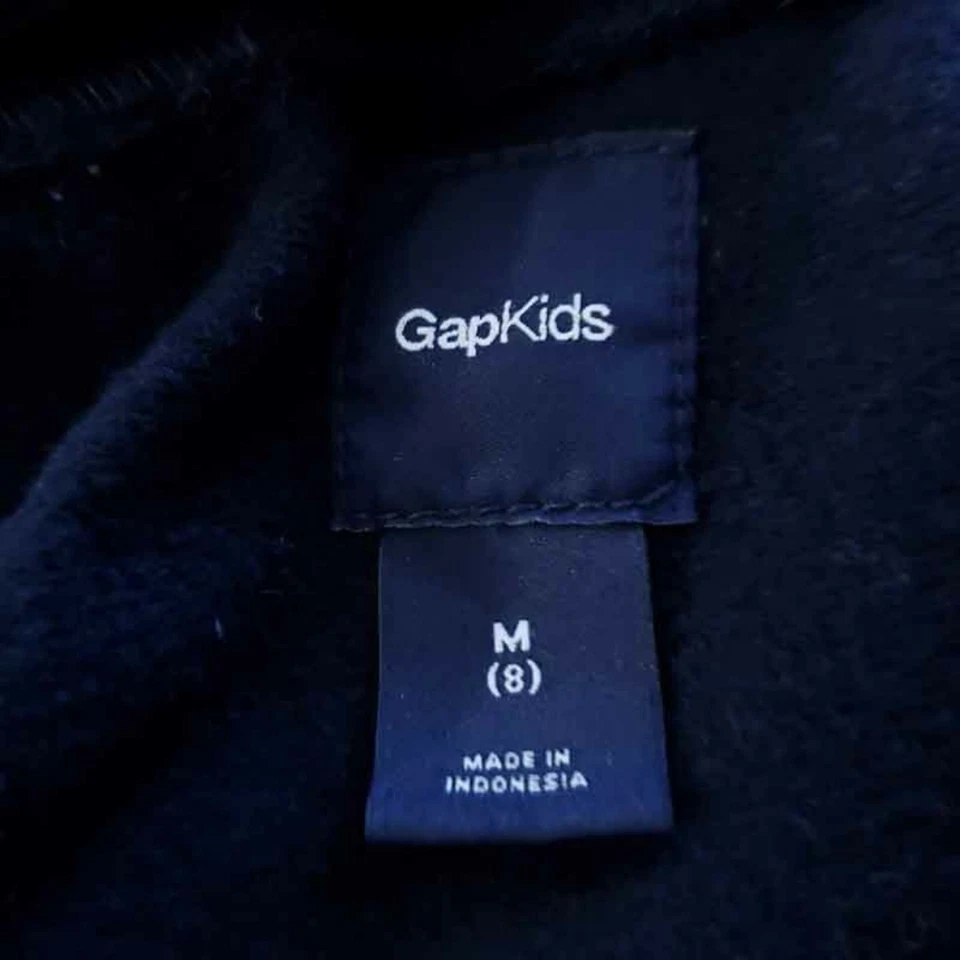 Jaqueta Gap Kids azul marinho leve com capuz, meninas tamanho médio, mistura de algodão - Imagem 4 de 4