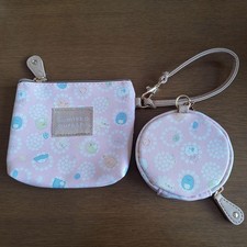 Sumikko Gurashi Pouch Set of 2 Pink Character Design, Strap Included,