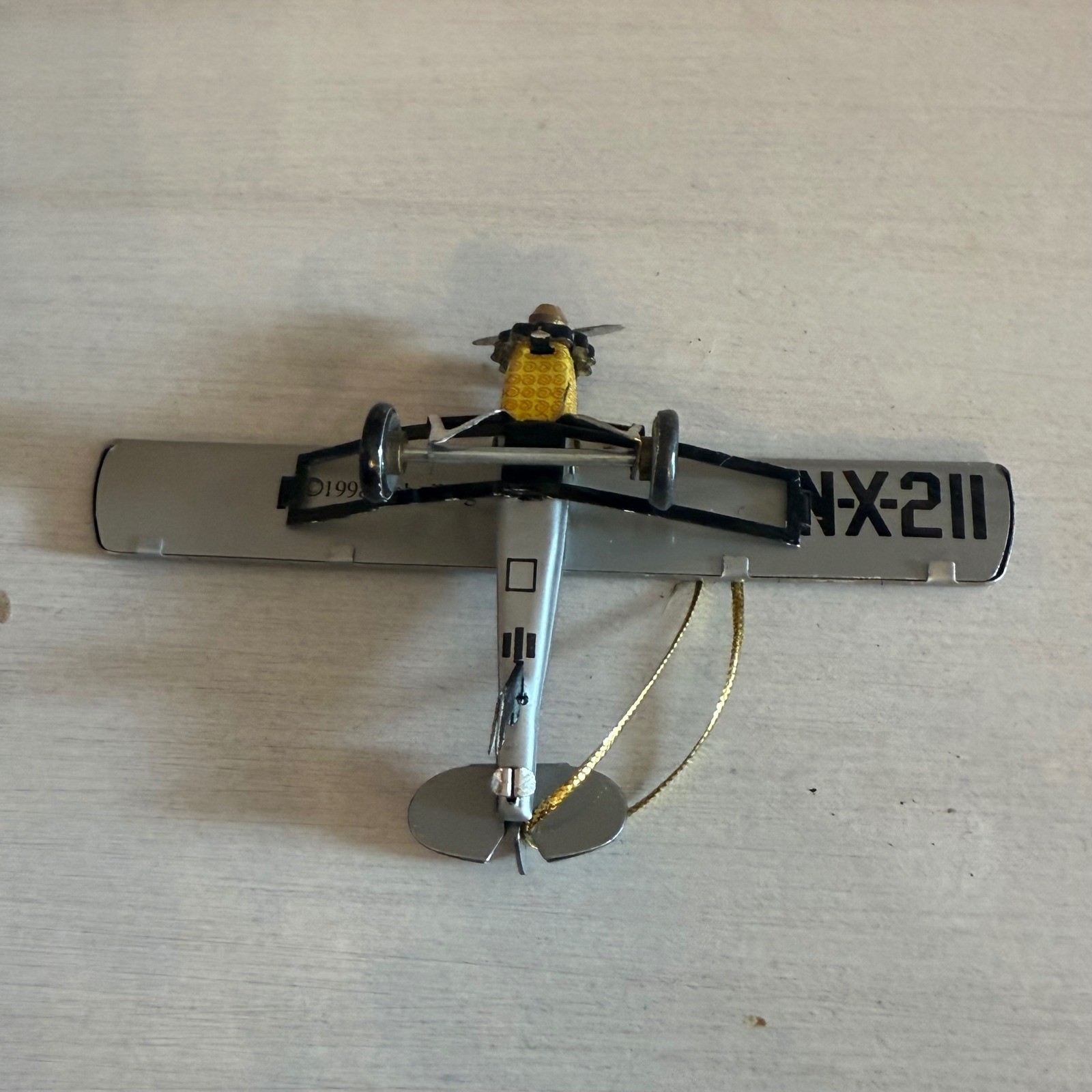 Schylling Spirit of St Louis Tin Toy Airplane Ornament Original Box