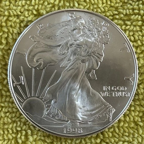 1998 Silver Eagle Coin Auction -  Low Mintage Year! BU Gem!!