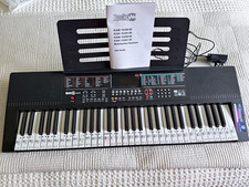 RockJam RJ640 61-Key Electronic Keyboard LED Screen Black, Music Stand & Guide