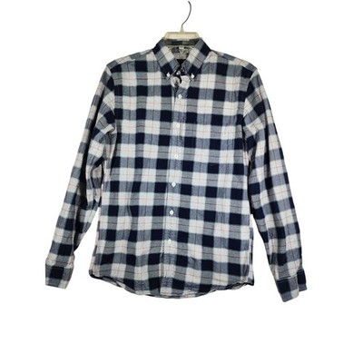 J.Crew Women S Oxford Plaid Button Down Shirt Navy Cotton Preppy Office Fall