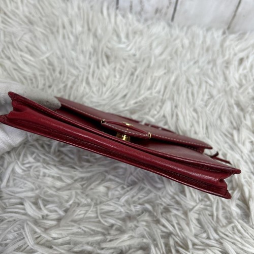 Christian Dior Leather Mini Tote Handbag Top Handle Purse Red CD Logo MBb1524 - Picture 8 of 17