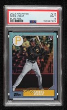 2022 Archives 1987 Topps Design Blue Foil 2/25 Oneil Cruz #211 PSA 9 MINT 04cw