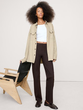 Banana Republic SP Straight Everywhere Ponte Pant Chocolate Brown 445853