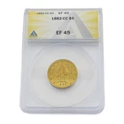 1882-CC $5 Liberty Head Half Eagle US Gold Coin ANACS Graded EF 45 NR #C889-4