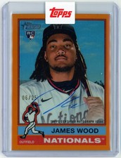 James Wood RC 2025 Topps Heritage Chrome Auto Orange Border 06/25 Nationals