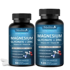 Magnesium Glycinate Capsules 500mg  | Vegan Sleep & Calm Muscle Support US