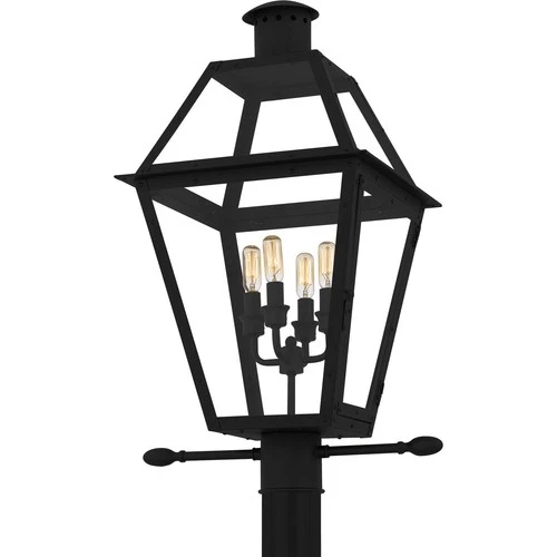 Earth Black Outdoor Post Lantern from the Rue De Royal Collection - Picture 4 of 5