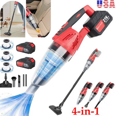 Cordless Vacuum with 2 Battery Rechargeabl 4-in-1 Handheld Electric Vacuum Clean
