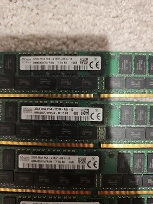 LOT OF 4 - SK hynix 32GB DDR4 PC4-2133P ECC RDIMM Server RAM