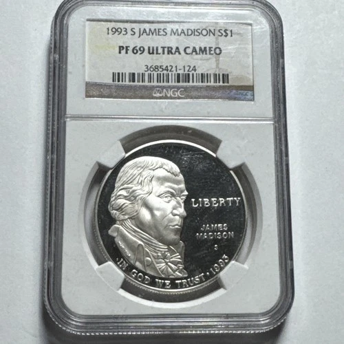 1993 S James Madison S$1 NGC PF 69 Ultra Cameo