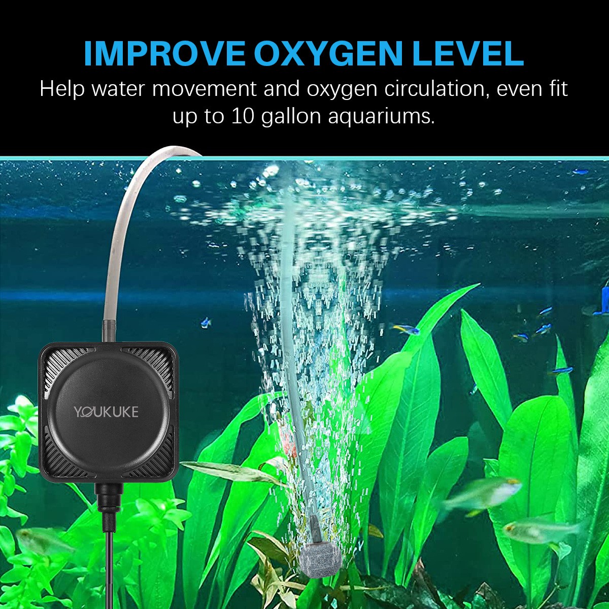 Mini Pompa Acquario Pompa Aria Super Silenziosa Ossigeno 1W 1-15 Galloni Serbatoio Pesci foto 6