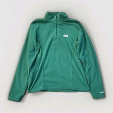 The North Face Lightweight TKA 100 Fleece Pullover Womens Small Green 1/4 Zip R1