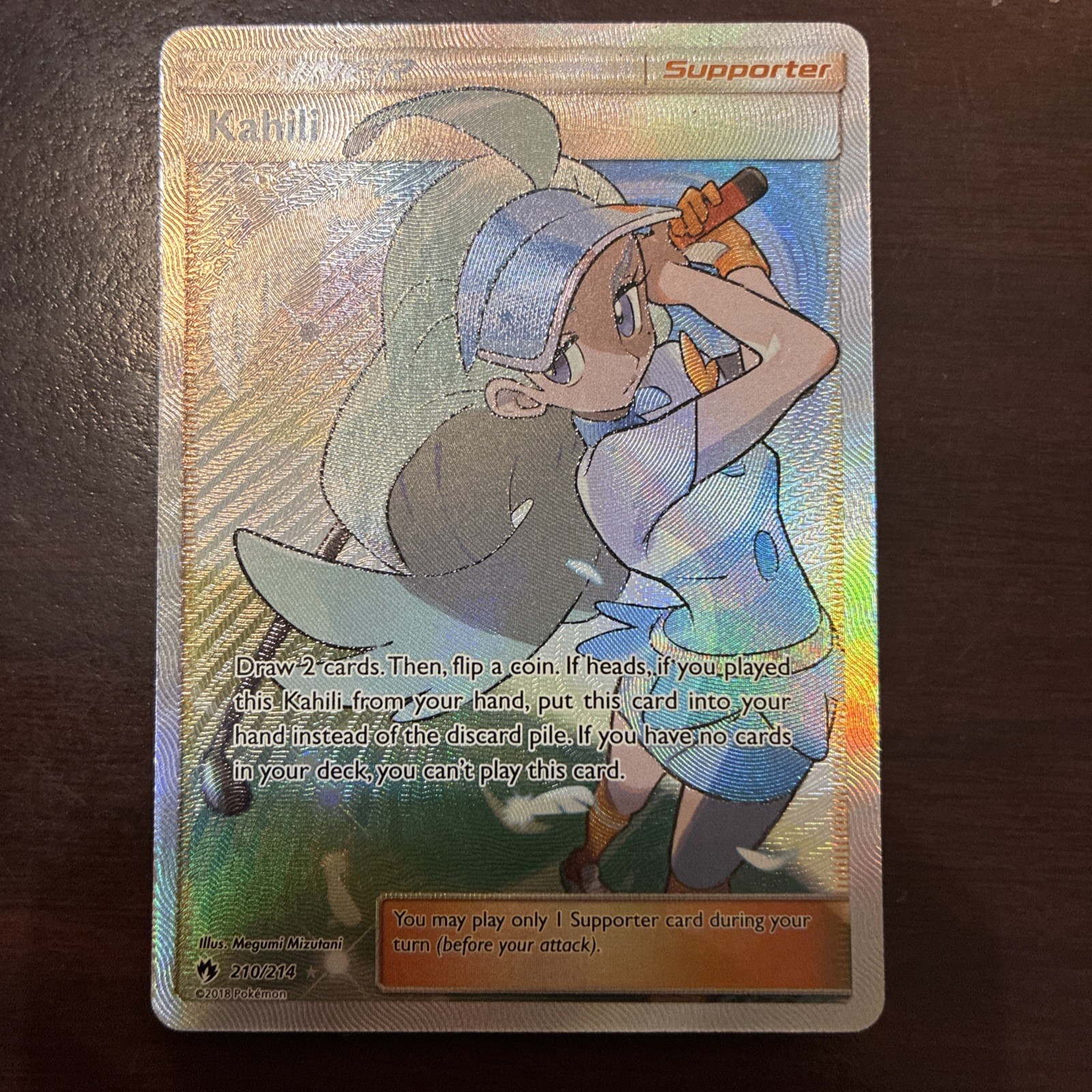 Pokemon TCG Kahili Full Art Ultra Rare 210/214 S&M Lost Thunder NM