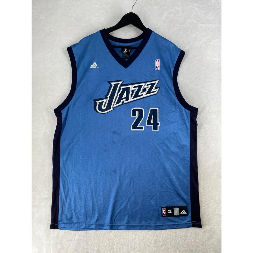 Camiseta Paul Millsap Para Hombre XL Utah Jazz Adidas Azul De Colección NBA Auténtica Foto 2 de 4
