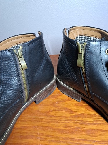 Aston Grey Biressa schwarz Leder Stiefeletten Herren 9 Kappe Zehe Schuhe innen Reißverschluss - Bild 5 von 7
