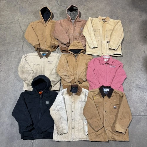 Workwear Jackets Lot of 19 Distressed Wholesale Bulk Bundle Reseller Canvas Y2K - product listing photo