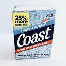 Coast The Eye Opener Refreshing Deodorant Soap Fresh Scent 2 4oz Bars