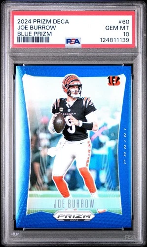 2024 PANINI PRIZM DECA #60 JOE BURROW BLUE PRIZM /149 PSA 10 MVP?