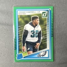 2025 Panini Donruss Rated Rookie Jihaad Campbell Eagles #343 Press Proof Green