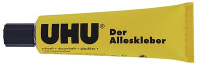 2x UHU Alleskleber Tube á 35 g klebt Papier Pappe Holz Metall Stein Glas u.a.