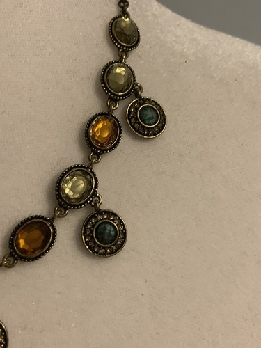 Lia Sophia Earrings, Bracelet, Necklace Set Antique Gold Tone Brown - Picture 8 of 9