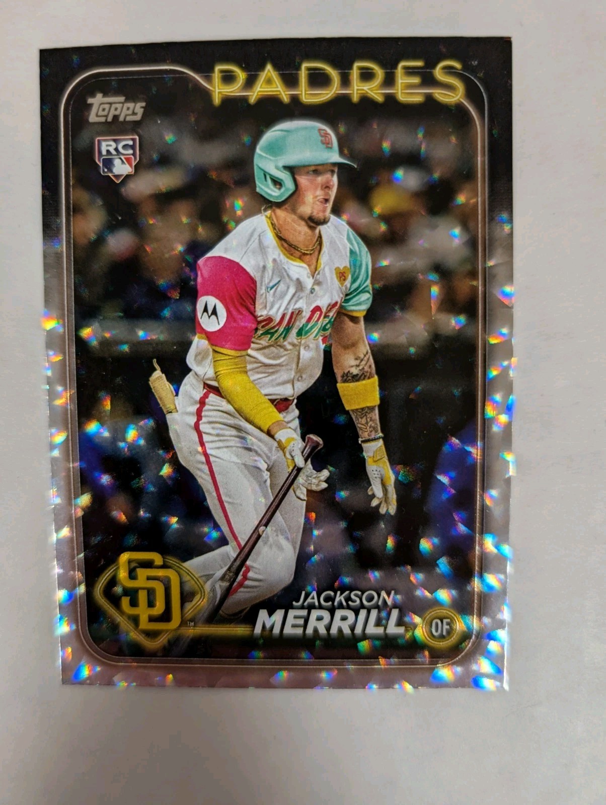 Jackson Merrill 2024 Topps Update Series #US210 Silver Crackle Foilboard (RC)