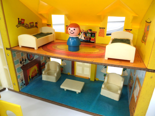 Vintage 1969 Fisher Price 952 Play Family House USA Box Version Extra Figures - Picture 8 of 24