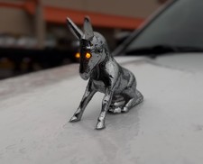 Chrome Novelty Donkey Hood Ornament - Eyes Light Up