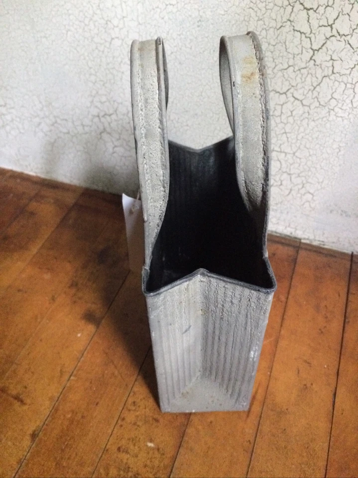 Metal Market Basket Galvanized Rustic Planter Vase Primitive Farmhouse Container - Image 4 of 4