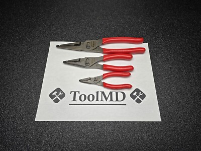 naosshop Snap-on Tools NEW 3pc RED Long Nose Slip Joint Plier Set LN44BCF