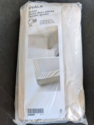 Ikea Dvala Queen Bedding Fitted Sheet Light Beige New