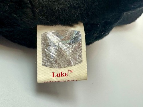 Luke the Black Labrador Dog Birth June 15 1998 Plush Toys Ty Beanie Baby Retired - Picture 7 of 19