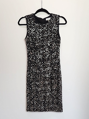 calvin klein black and silver dress Calvin Klein Sequin Cocktail Sheath Dress Black Silver Size 2 XS Small $129