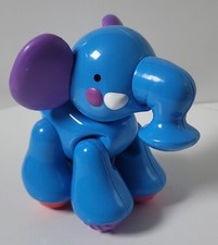 Fisher Price Amazing Animals Blue Clicking Elephant 7” Vintage