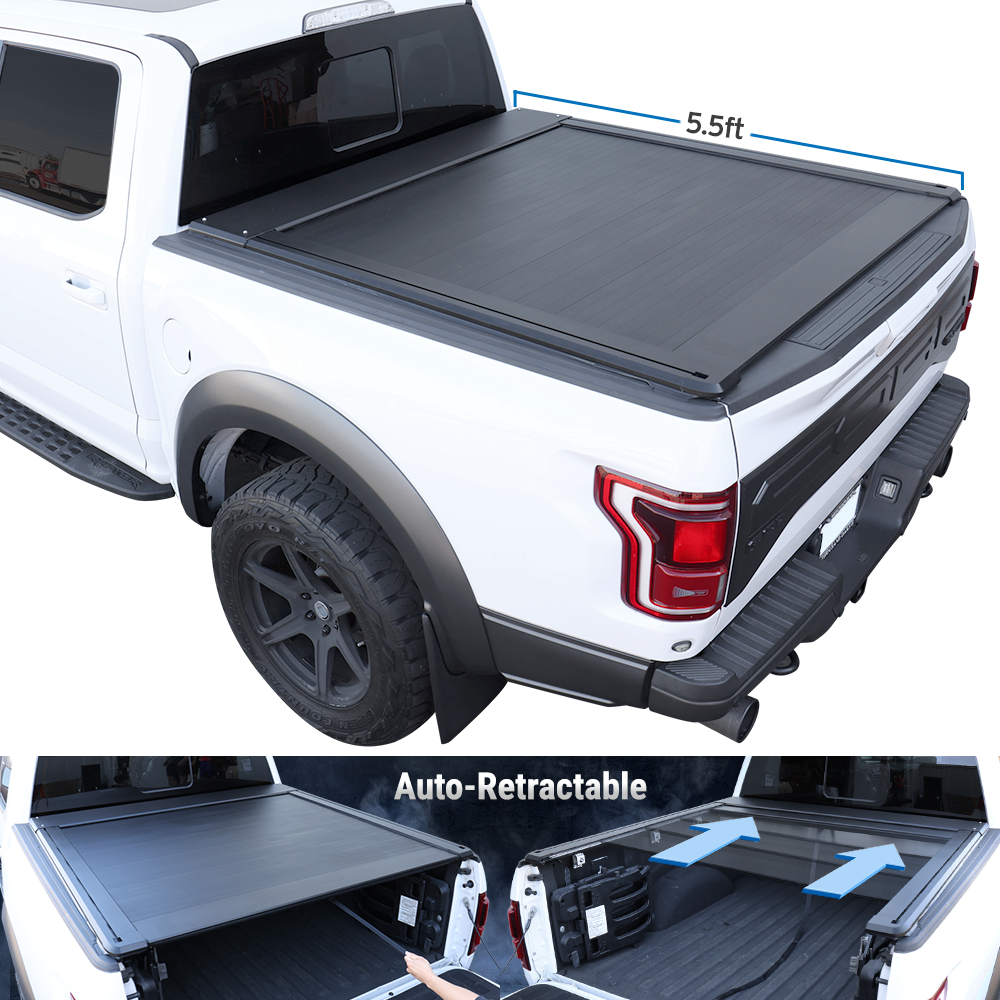 Fit 20102021 F150 Hard Tonneau Cover Aluminum Waterproof Retractable 5