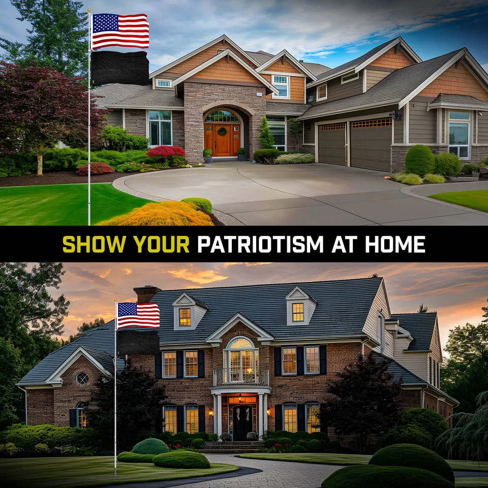 Bandera telescópica de 20 pies SV y banderas americanas y todas negras de EE. UU. EMB 300D 3x5 pies Foto 4 de 4