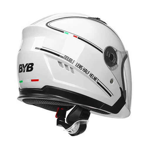 Open Face Helmet Motorcycle Double Lens Flip Up Dual Visor Man Woman lightweight - Picture 11 of 12