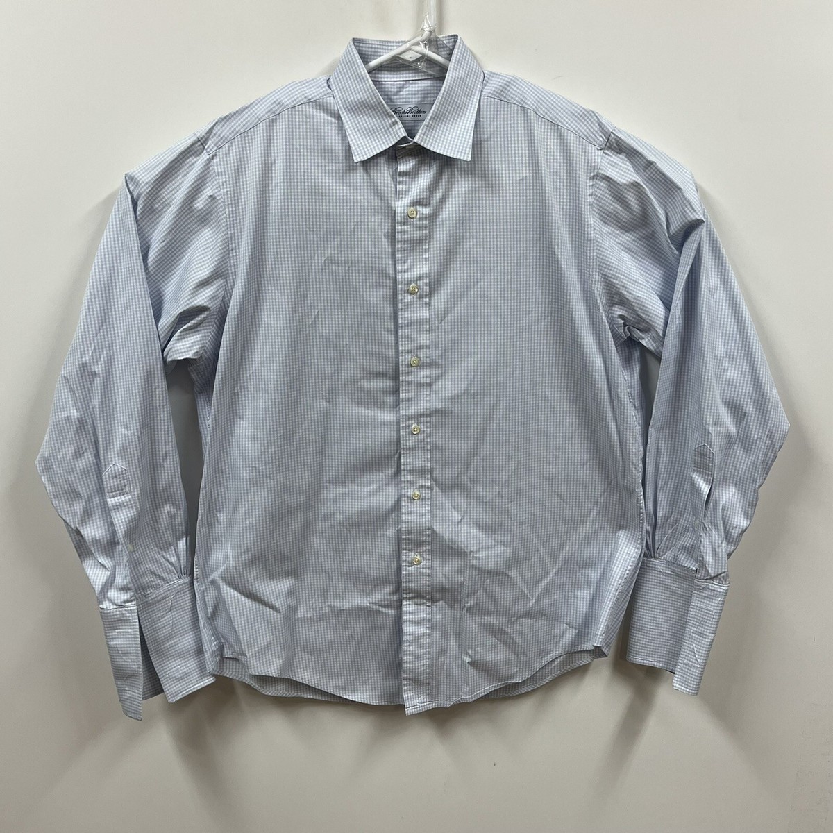brooks brothers french cuff dress shirts Brooks Brothers Dress Shirt Size 16 34 Blue French Cuff Button Up