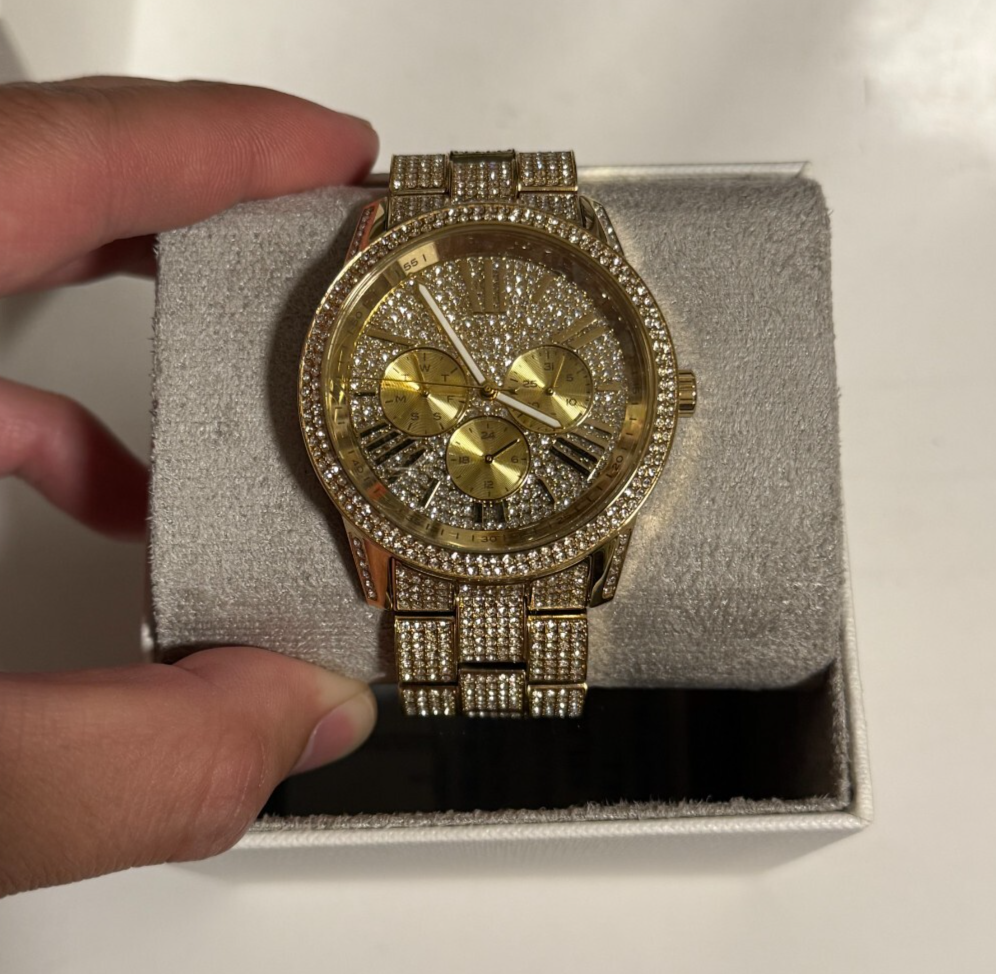 New Michael Kors MK6789 Oversized Brynn Pavé Gold-Tone  display picture 1