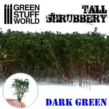 Tall Shrubbery - Dark Green - Model Bushes Scenery Landscape Railway
